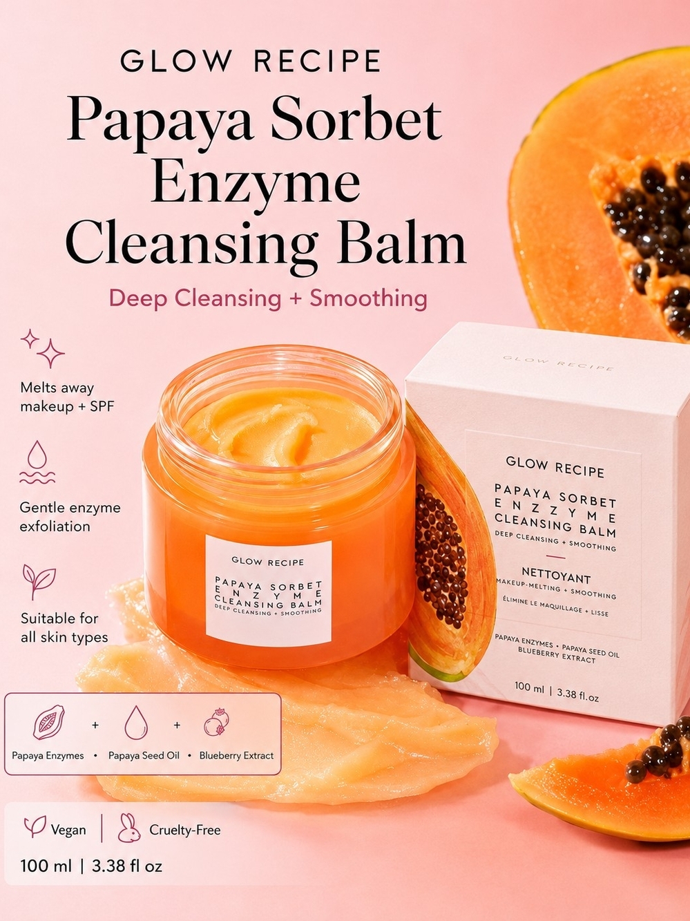 Glow Recipe Papaya Sorbet Enzyme Cleansing Balm